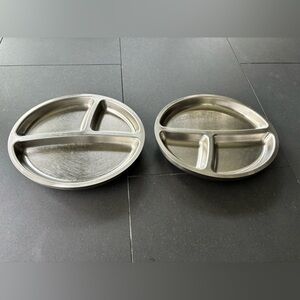 Avanchy stainless steel toddler divided plates with removable suction base